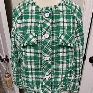 Cabi- Library Green Tweed Jacket Medium